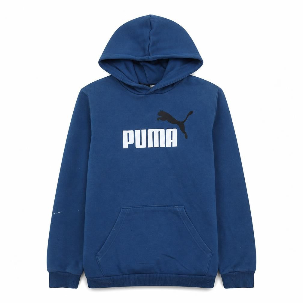 Puma Boys Blue Pullover Hoodie 15-16 Years Regular Fit Logo Sweatshirt