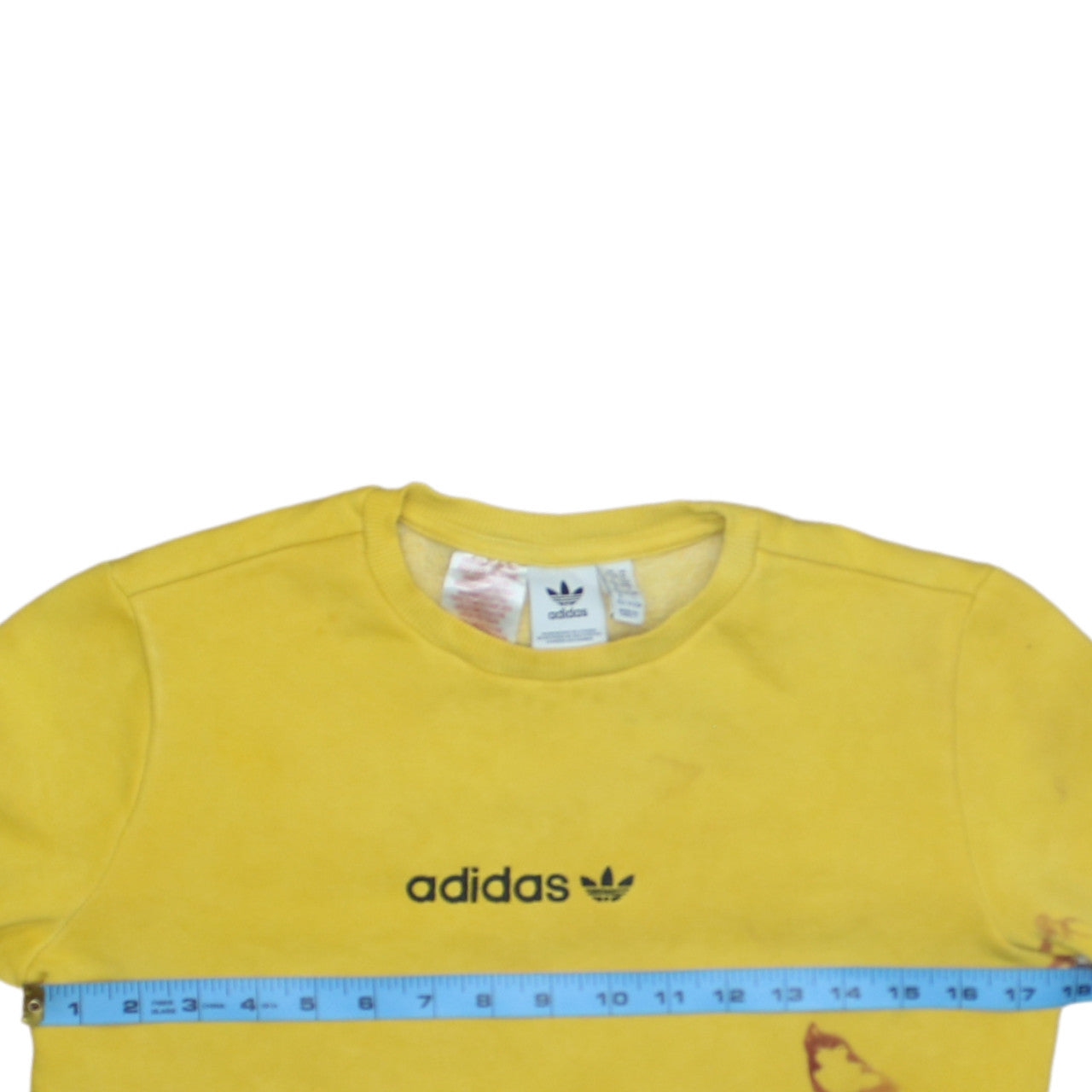 Adidas Boys Yellow Crew Neck Logo Sweatshirt Size 11-12 Years