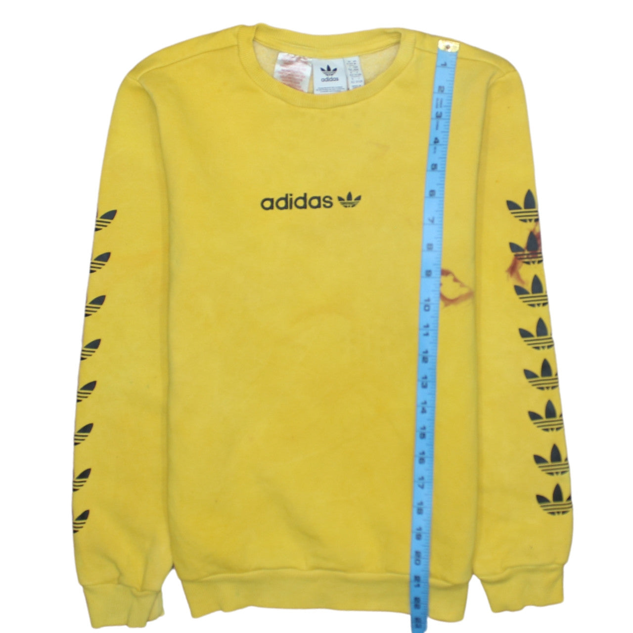 Adidas Boys Yellow Crew Neck Logo Sweatshirt Size 11-12 Years