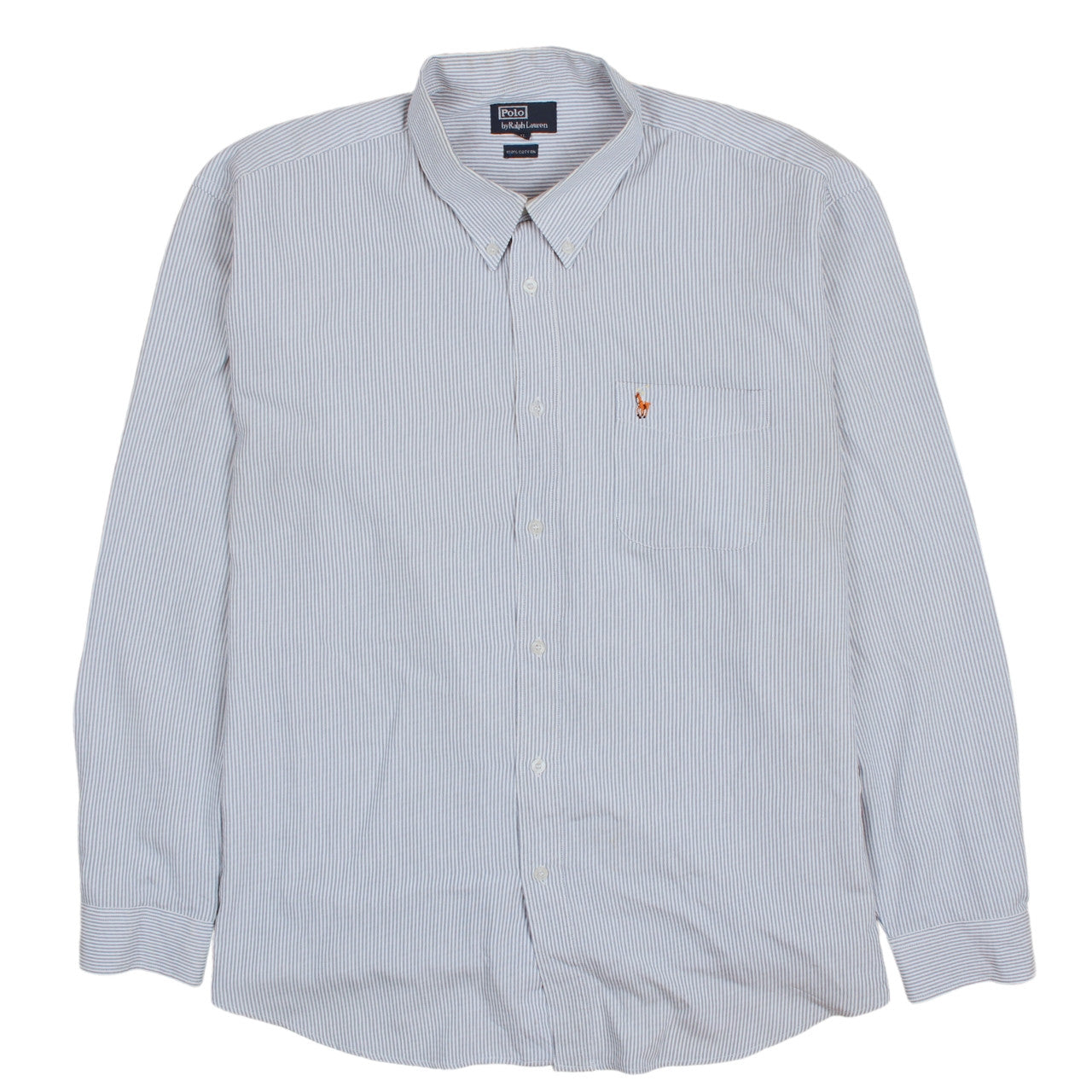 Polo Ralph Lauren Men's Blue White XL Striped Long Sleeve Shirt