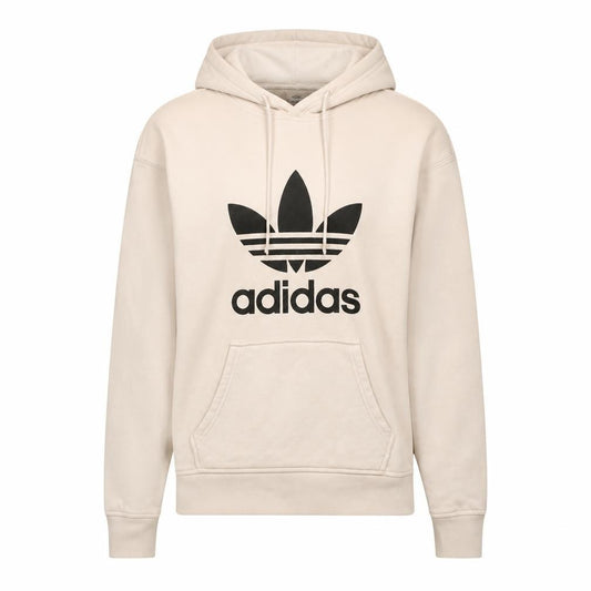 Adidas Womens White Pullover Hoodie Size 6 Logo Fleece Sweatshirt