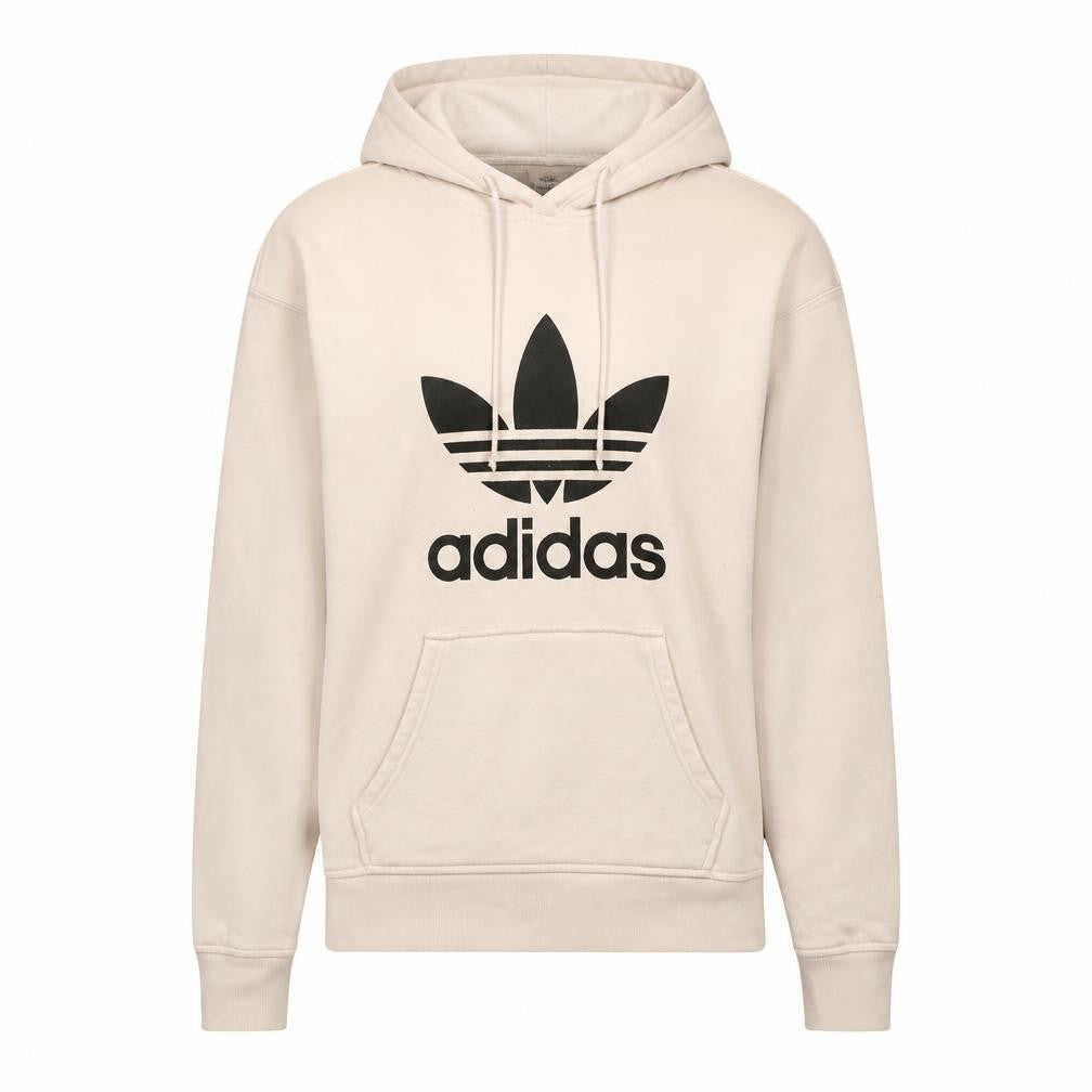 Adidas Womens White Pullover Hoodie Size 6 Logo Fleece Sweatshirt