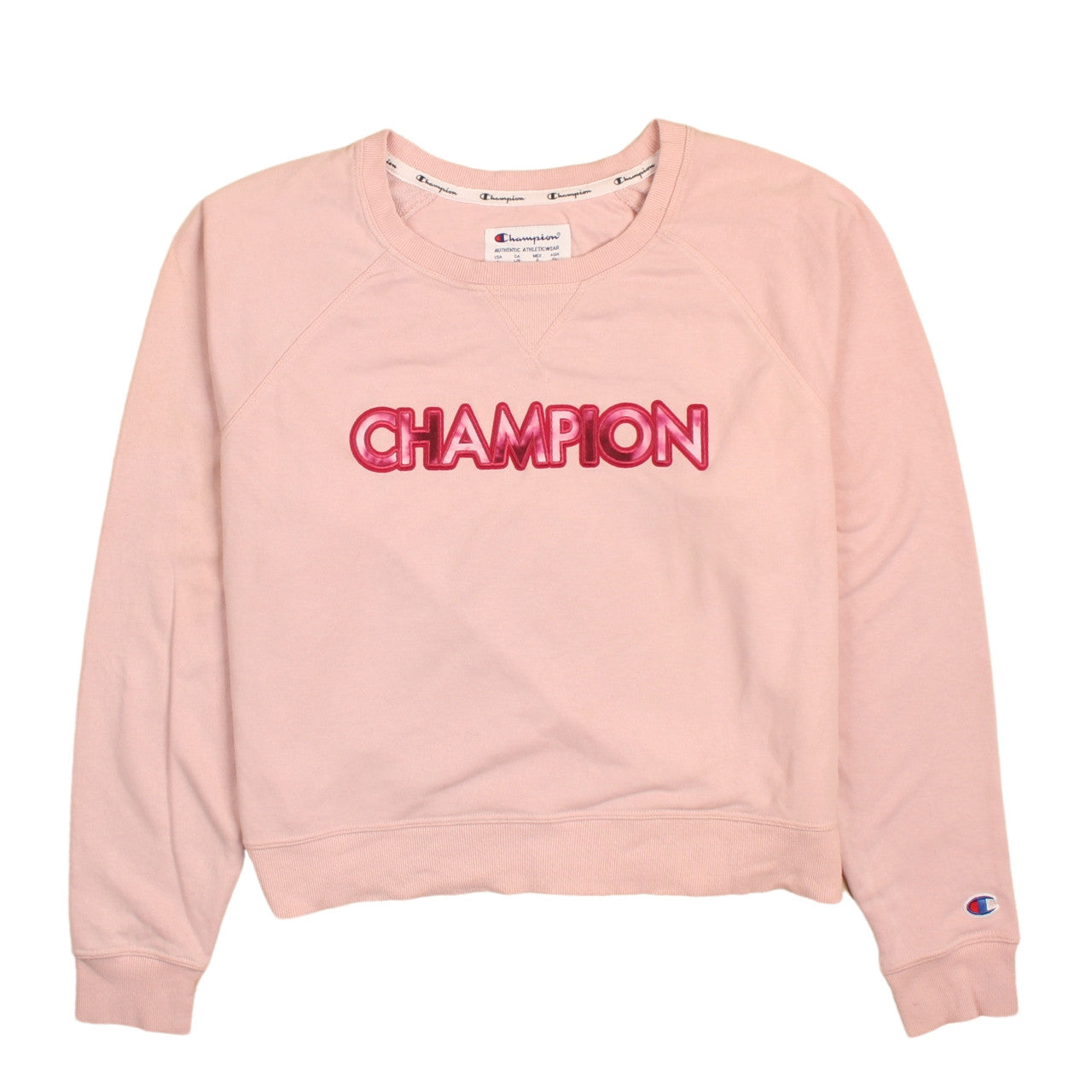 Champion Womens Pink Crew Neck Pullover Sweatshirt L