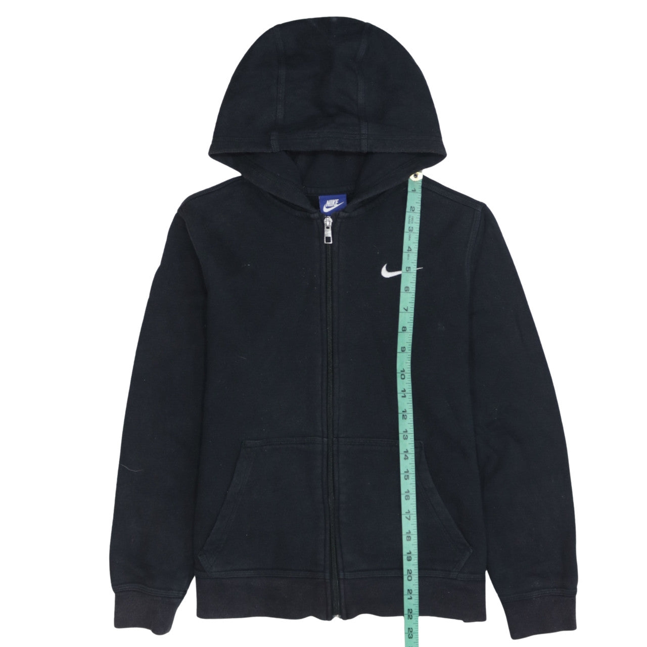 Nike Boys Black Full Zip Hoodie 12-13 Years Hooded Fleece Sweatshirt