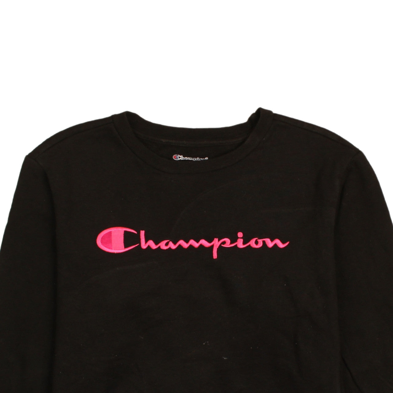 Champion Womens Black XL Pullover Sweatshirt with Pink Logo