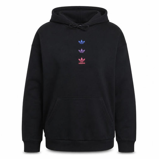 Adidas Womens Black XS Pullover Hoodie with Gradient Trefoil Logo