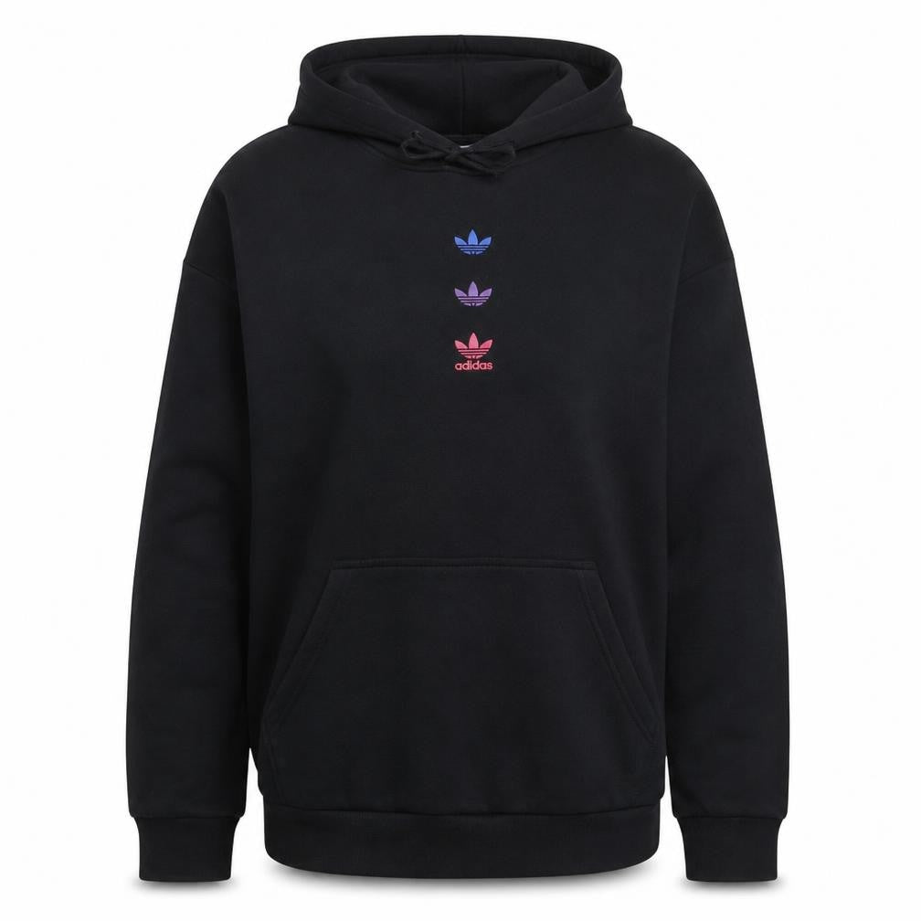 Adidas Womens Black XS Pullover Hoodie with Gradient Trefoil Logo
