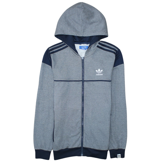 Adidas Men’s Grey Full Zip Hoodie Small Regular Fit Sports Style