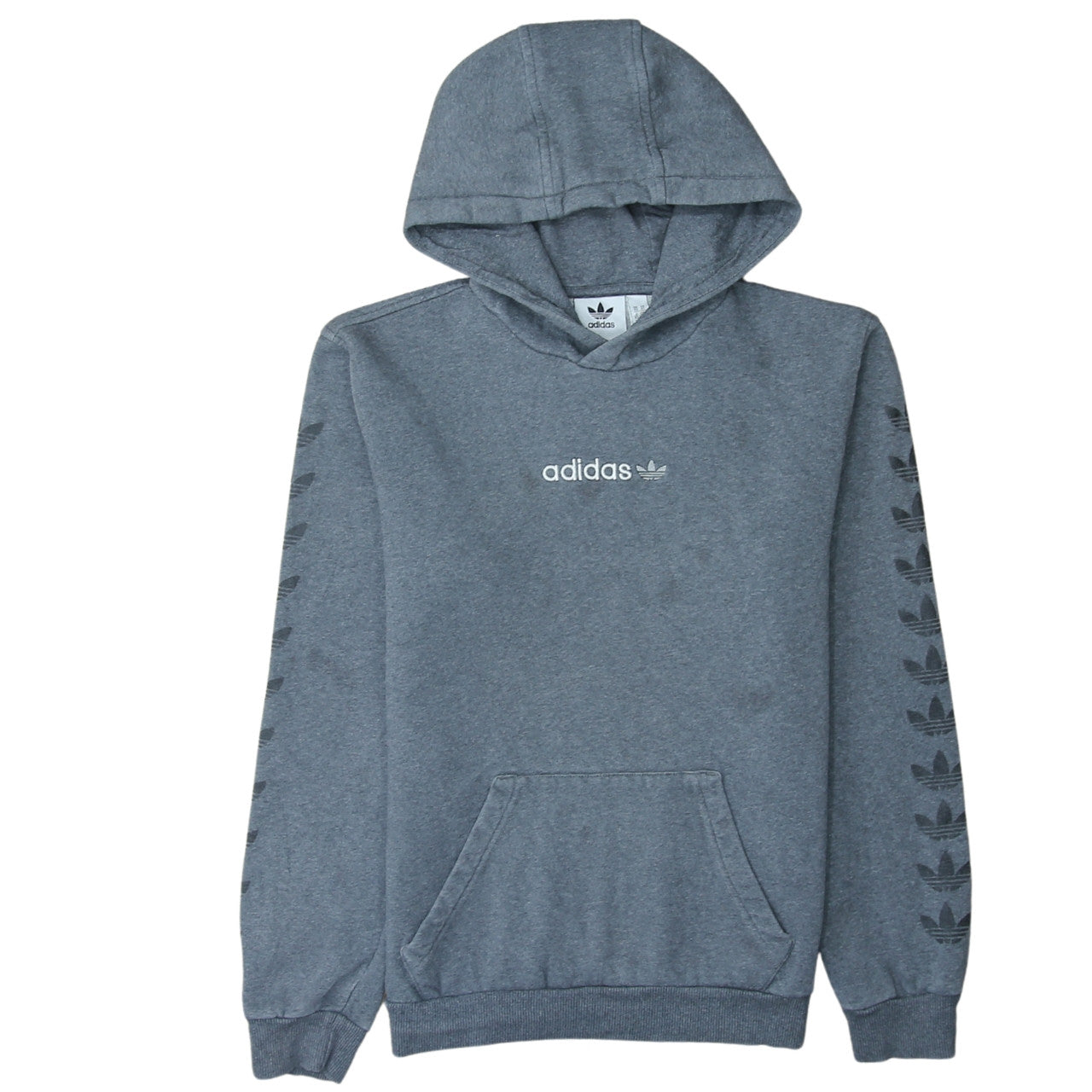 Adidas Men's Grey Pullover Hoodie XS Logo Fleece Sweatshirt