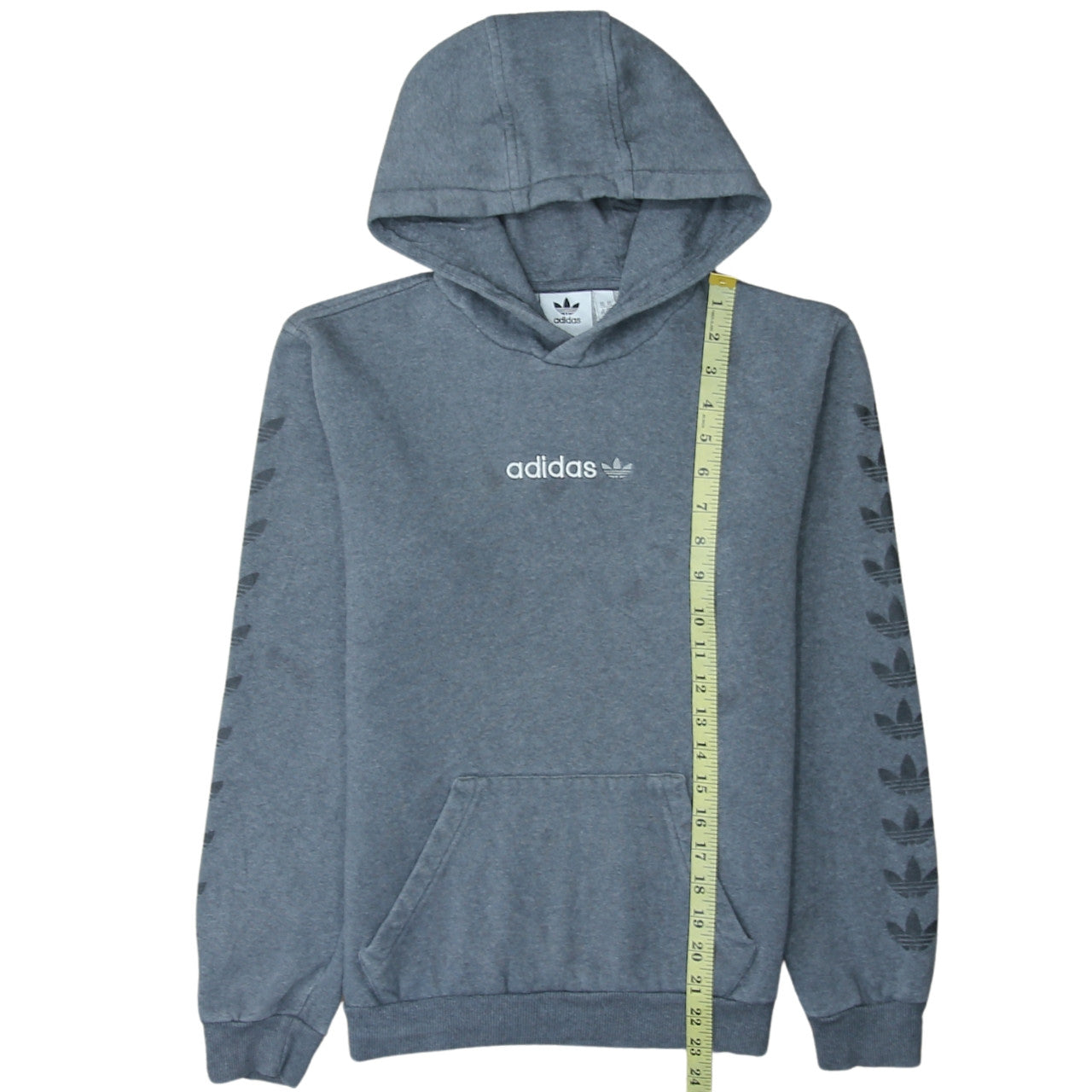 Adidas Men's Grey Pullover Hoodie XS Logo Fleece Sweatshirt