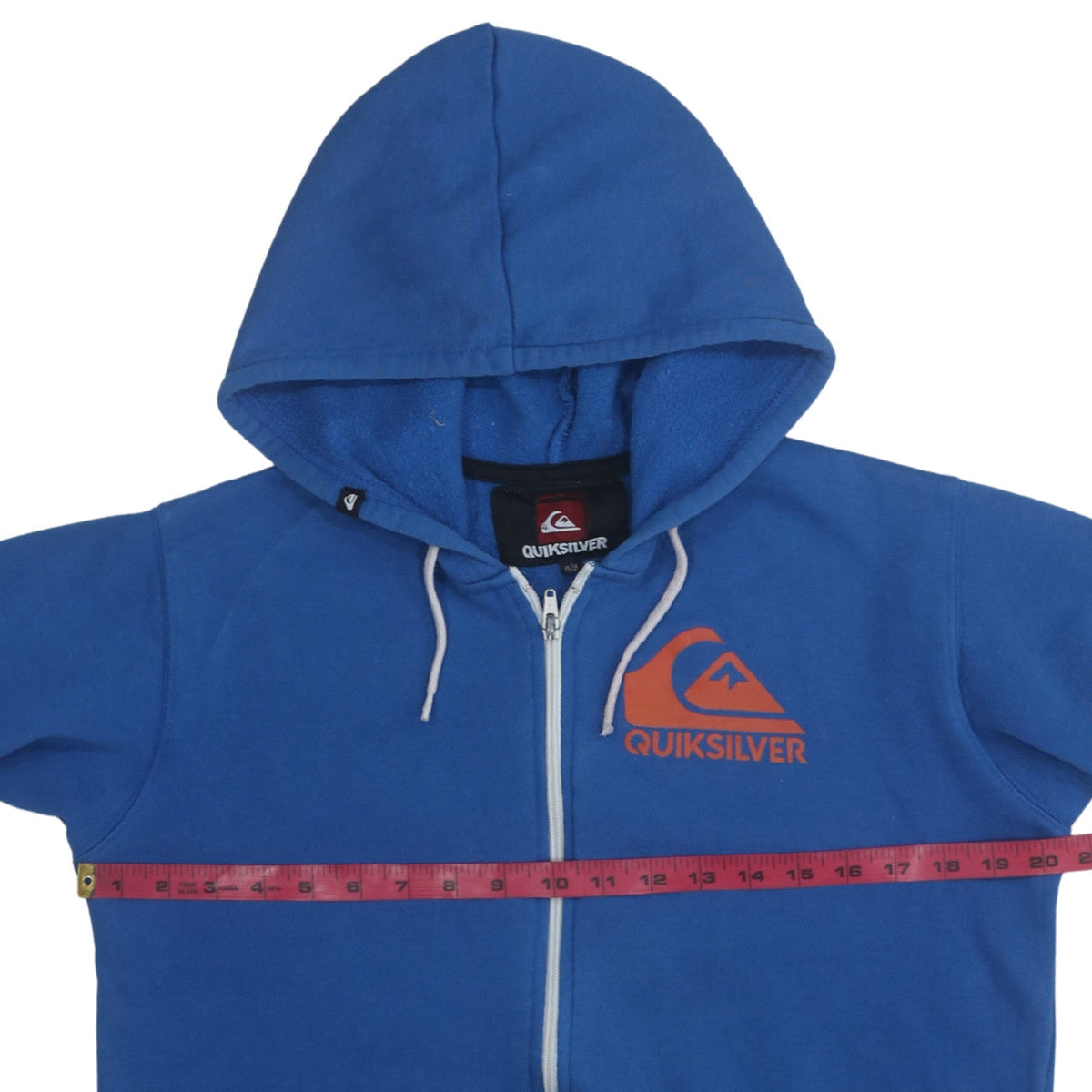 Quiksilver Boys Blue Full Zip Hoodie 13-14 Years Cotton Blend Fleece