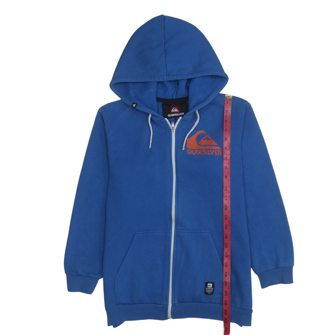 Quiksilver Boys Blue Full Zip Hoodie 13-14 Years Cotton Blend Fleece