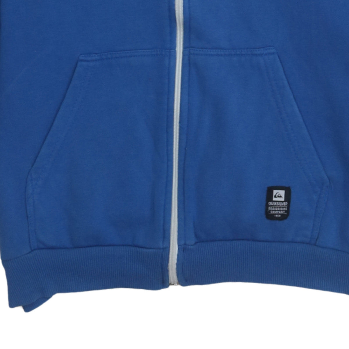 Quiksilver Boys Blue Full Zip Hoodie 13-14 Years Cotton Blend Fleece