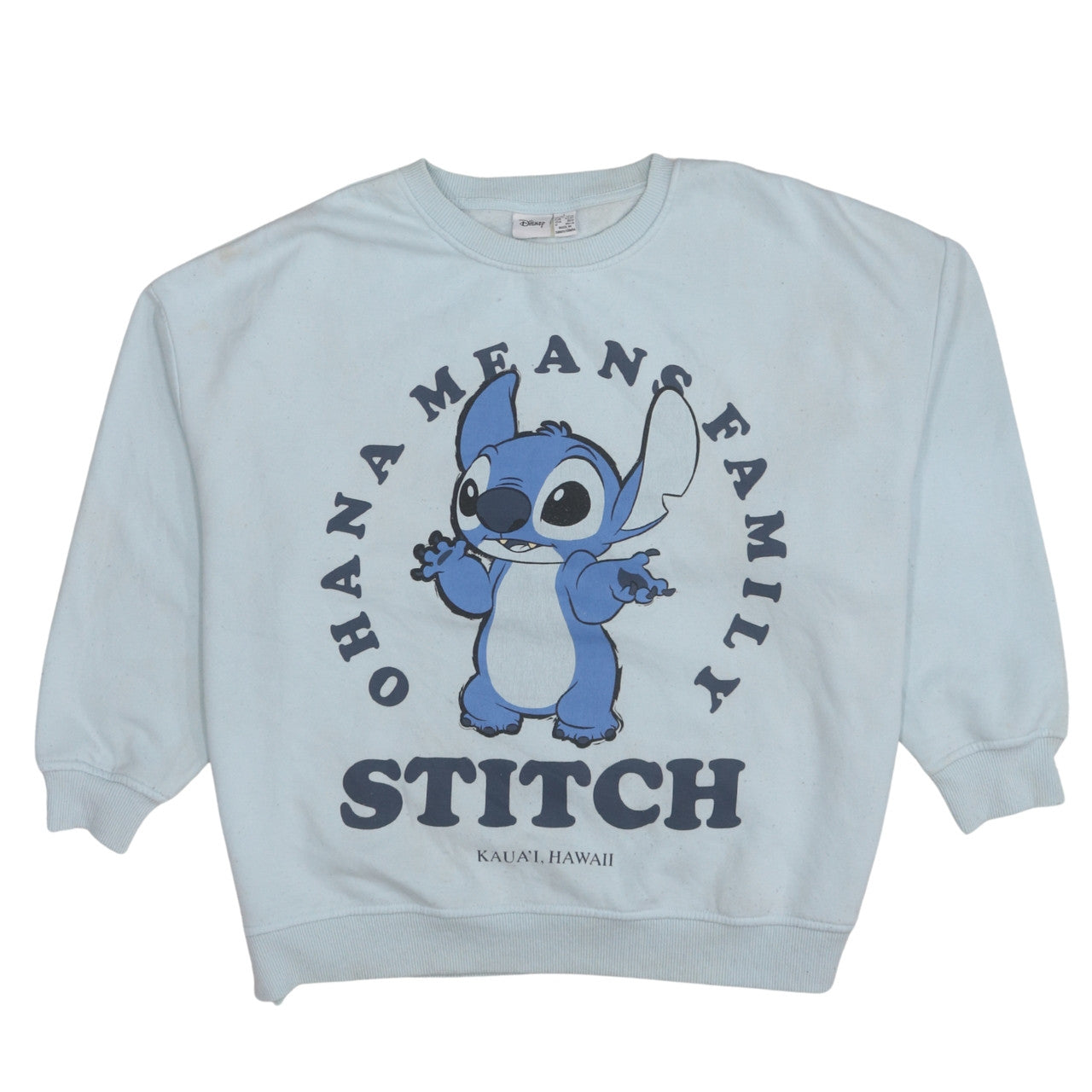 Disney Primark Women Blue Stitch Sweatshirt L Graphic Pullover