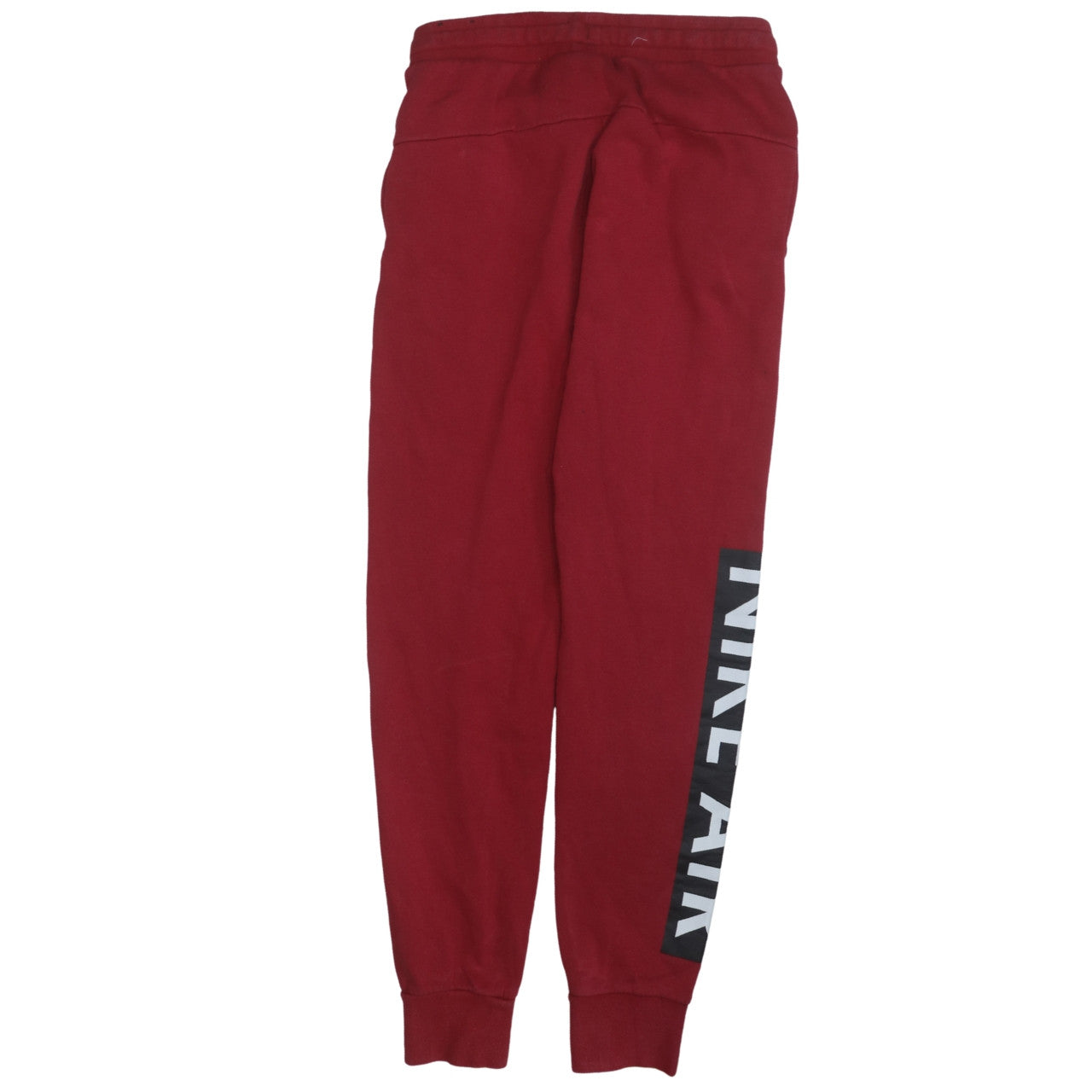 Nike Air Men's Red Joggers Sweatpants Small Logo Tapered Fleece