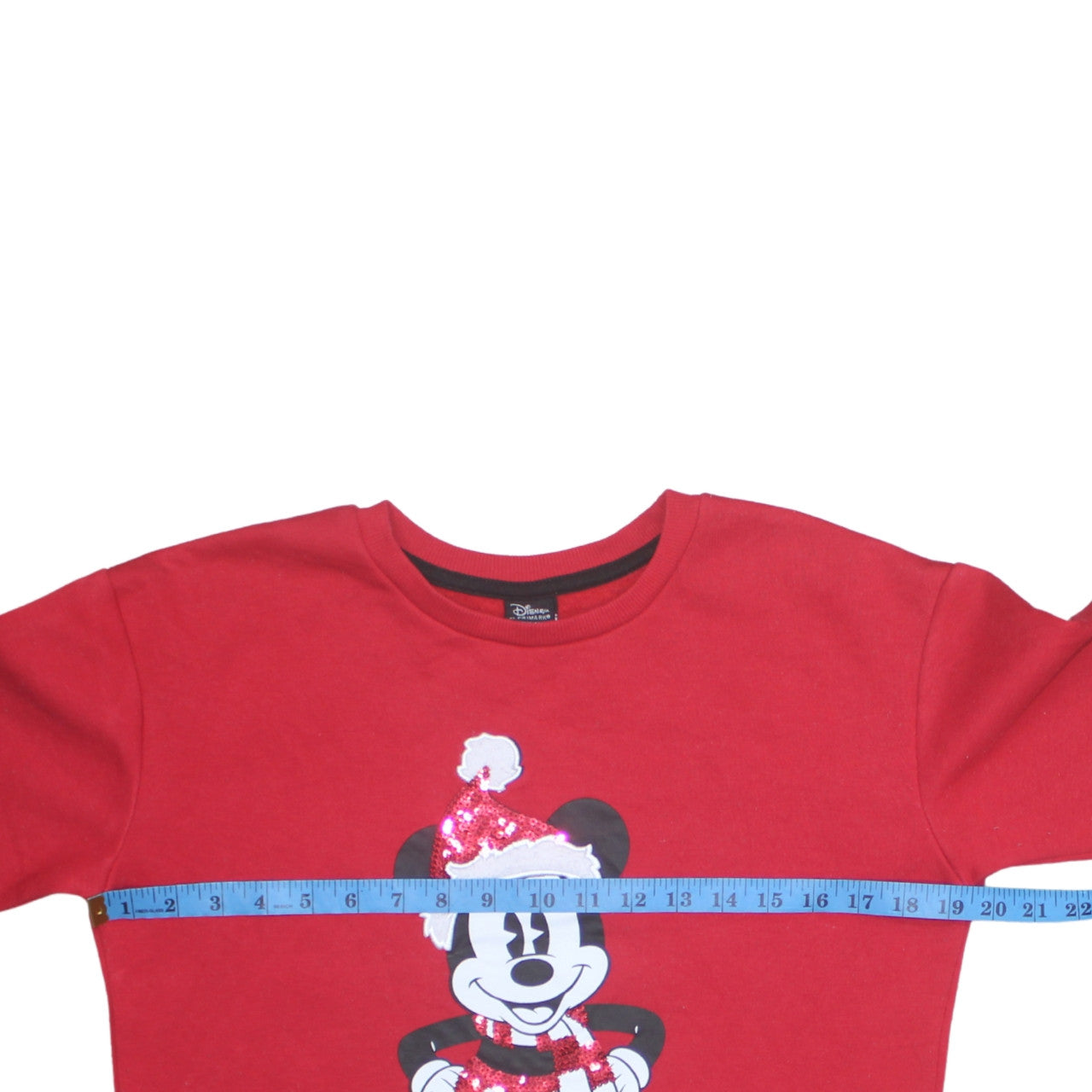 Disney at Primark Girls Red Mickey Mouse Sequin Christmas Sweatshirt 13-14 Years