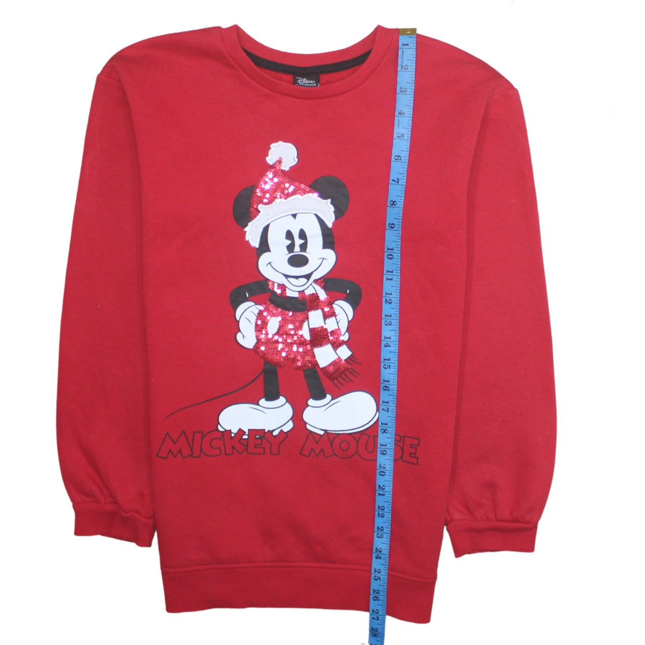 Disney at Primark Girls Red Mickey Mouse Sequin Christmas Sweatshirt 13-14 Years