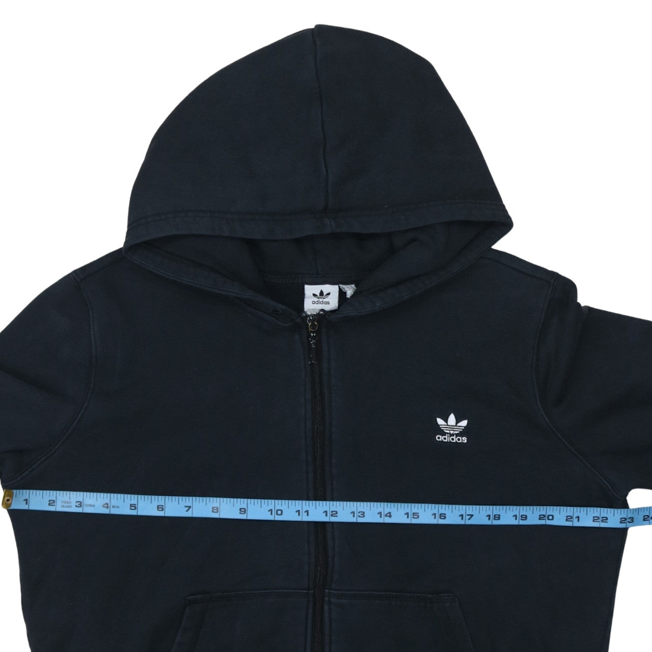 Adidas Womens Black Full Zip Hoodie Size 22 XL Cotton Casual