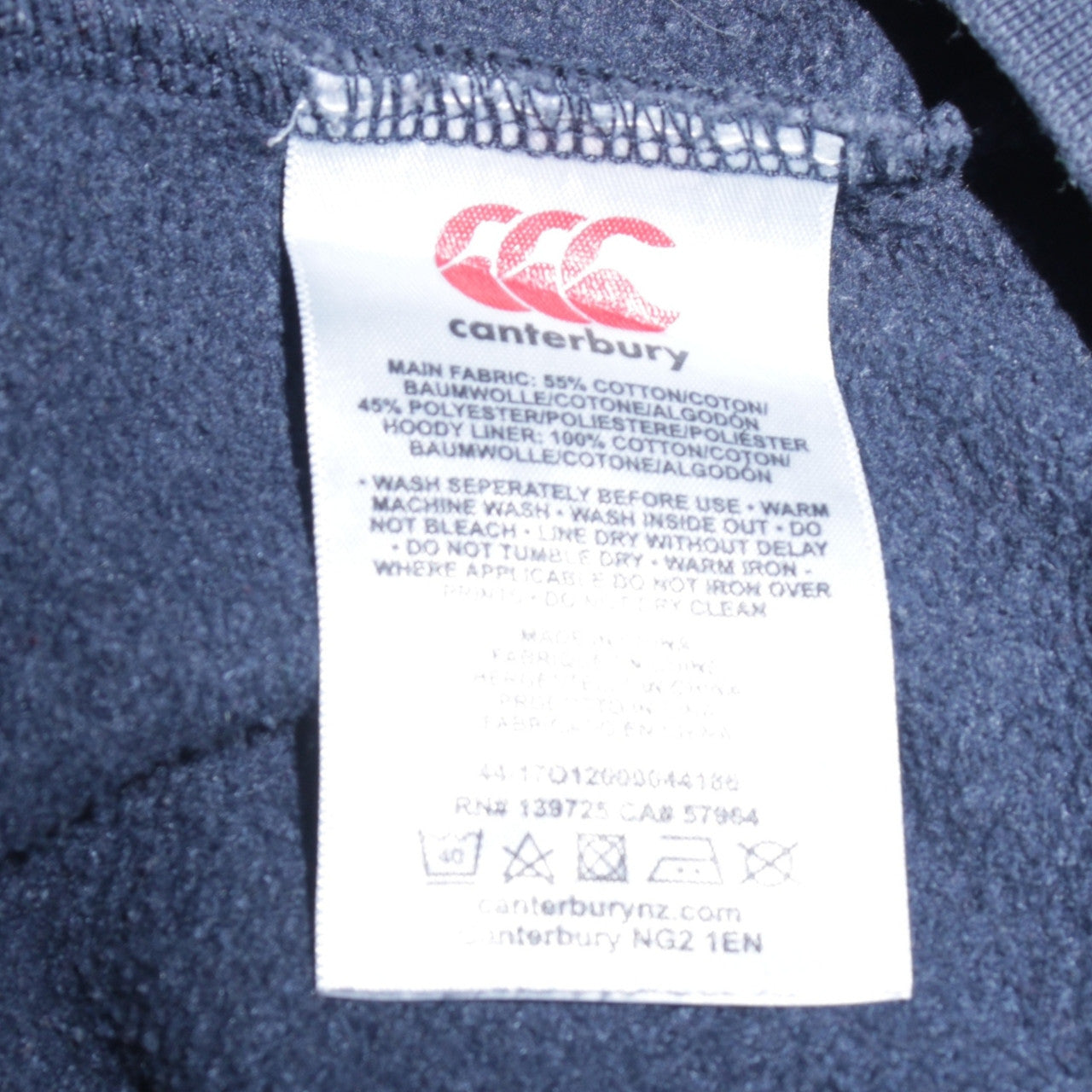 Canterbury Men's Blue Pullover Hoodie L Logo Sports Fleece