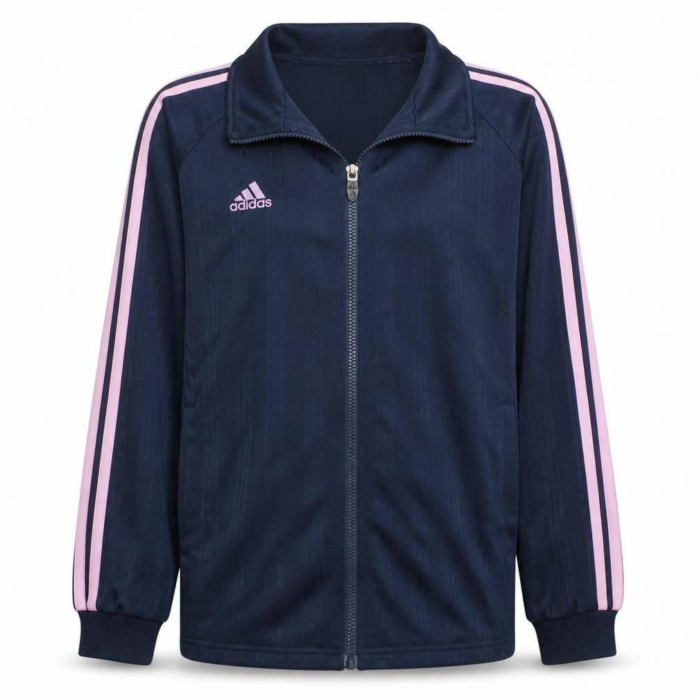 adidas Girls Blue Pink Stripe Climalite Track Jacket Size 13-14 Years