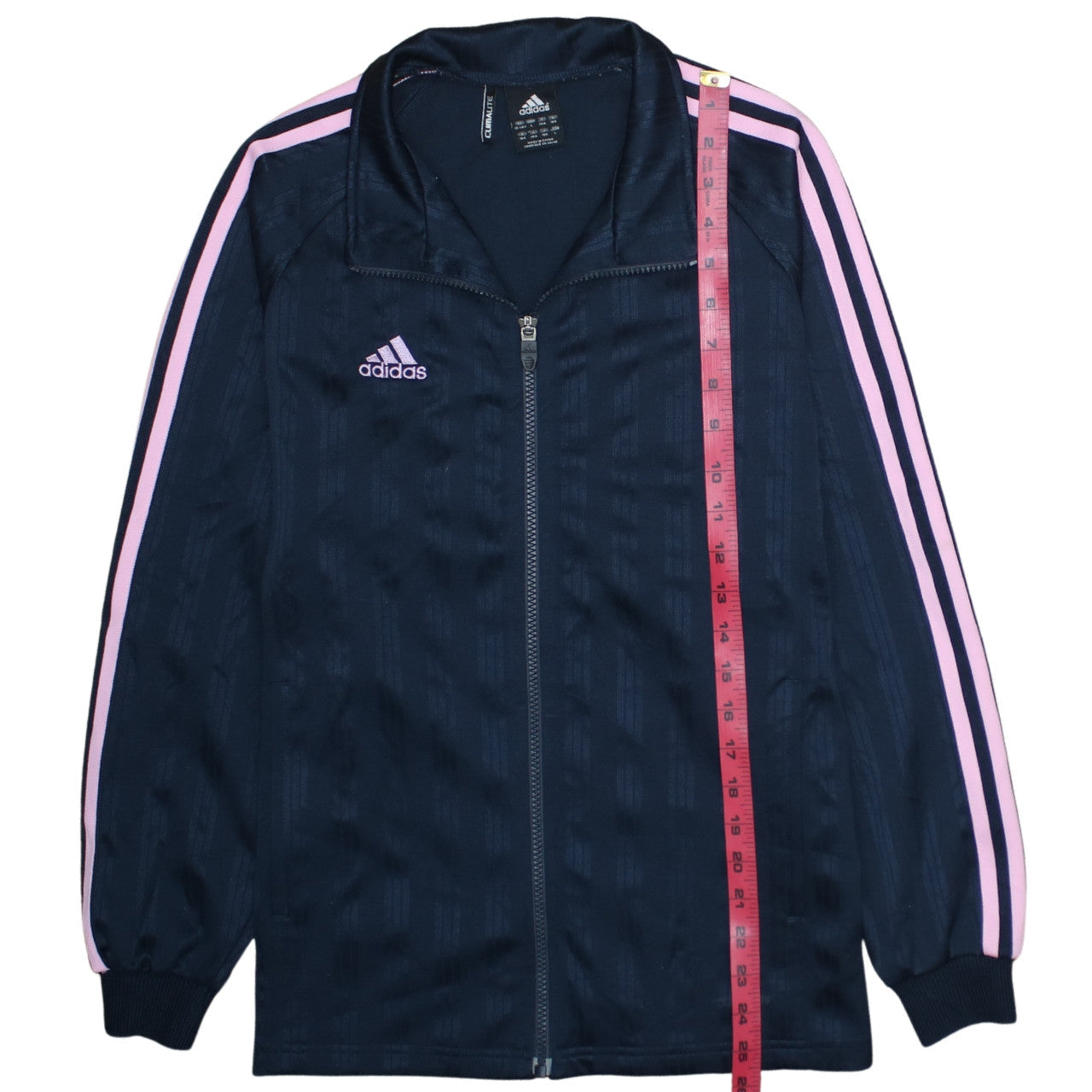 adidas Girls Blue Pink Stripe Climalite Track Jacket Size 13-14 Years