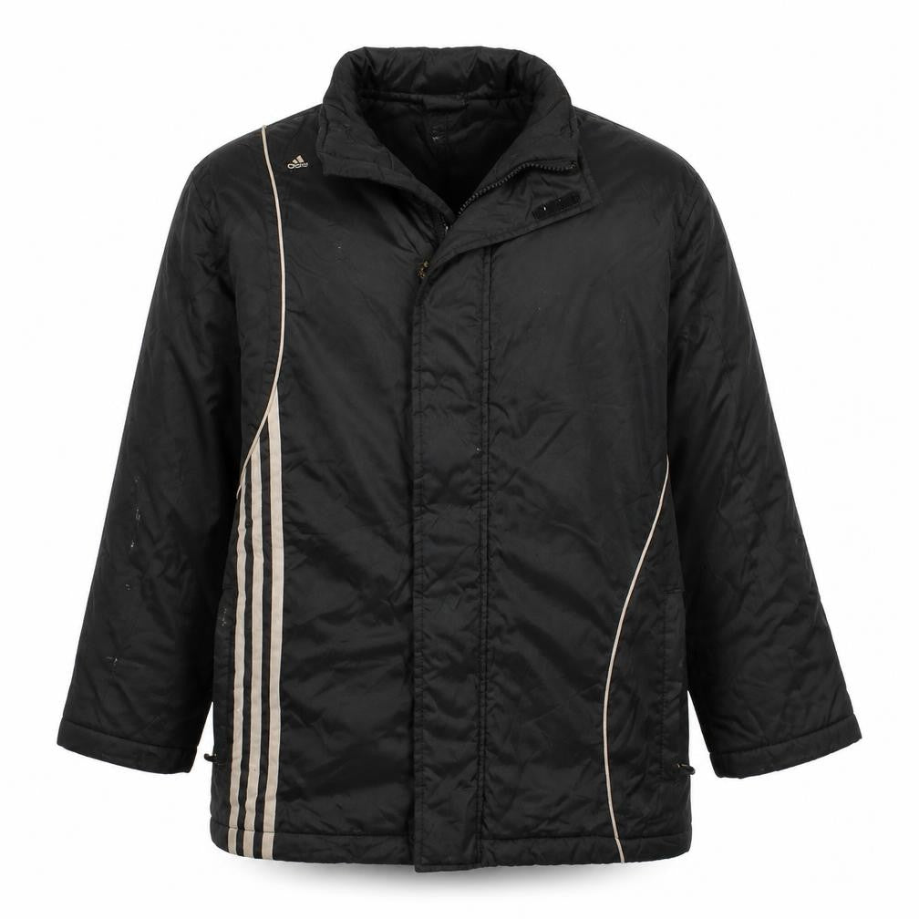 Adidas Boys Black 152 Track Jacket Full Zip Hooded Winter Activewear Coat