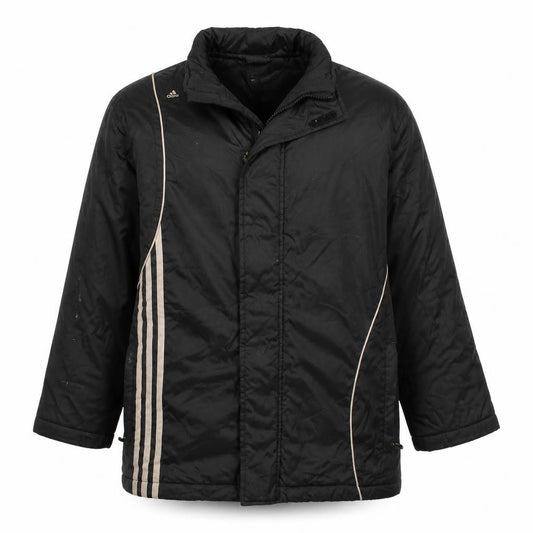 Adidas Boys Black 152 Track Jacket Full Zip Hooded Winter Activewear Coat