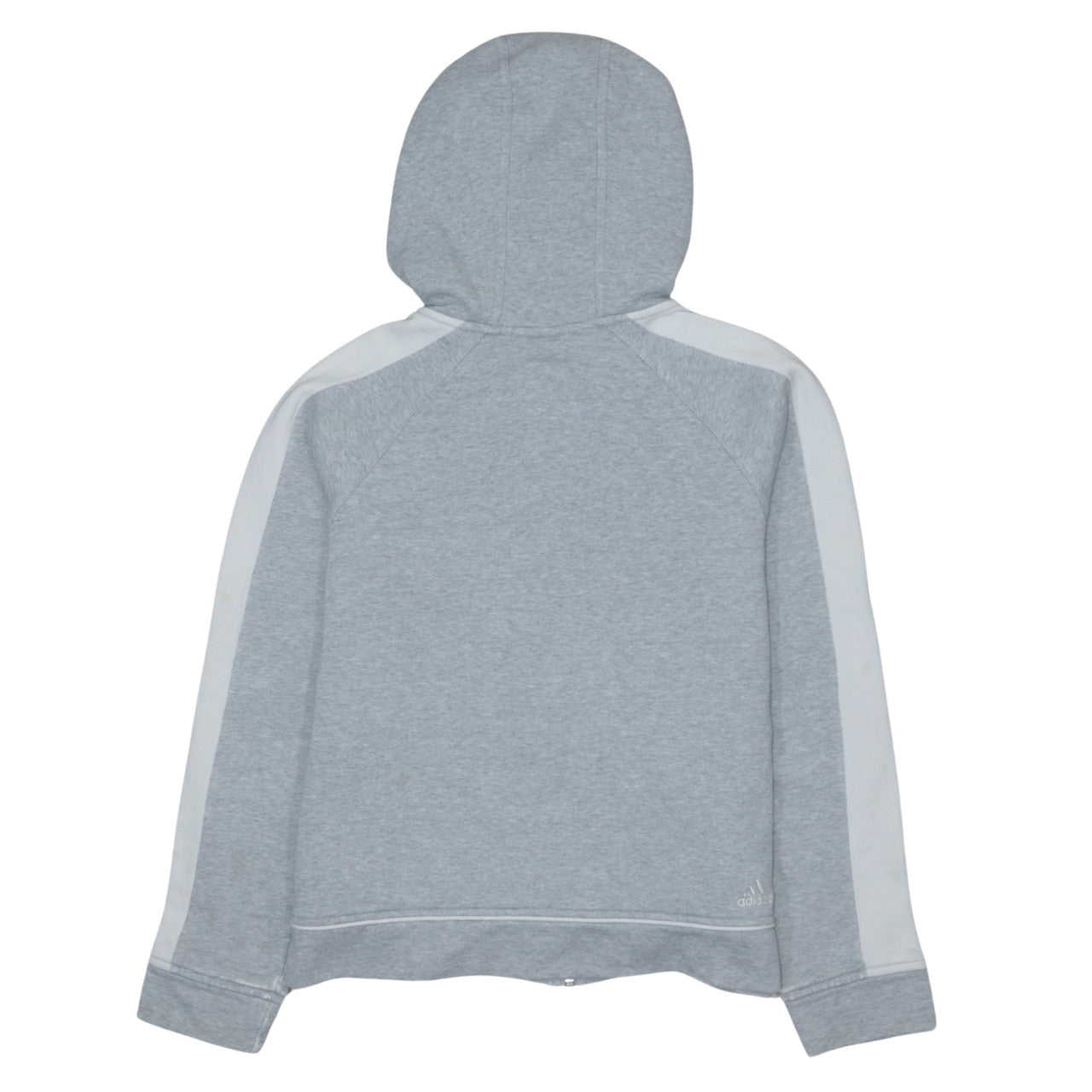 Adidas Women Grey Full Zip Hoodie Size 14 Logo Pullover Sweatshirt