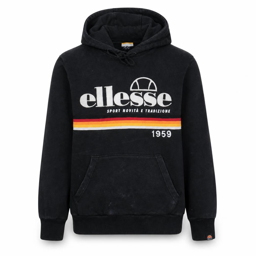 Ellesse Men's Black Pullover Hoodie M Retro Logo Sportswear