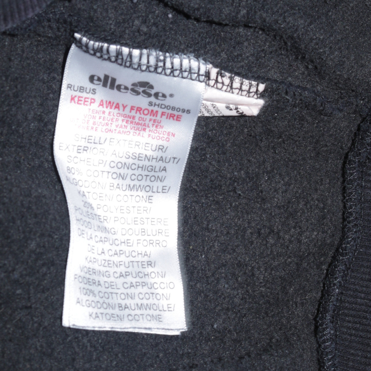 Ellesse Men's Black Pullover Hoodie M Retro Logo Sportswear