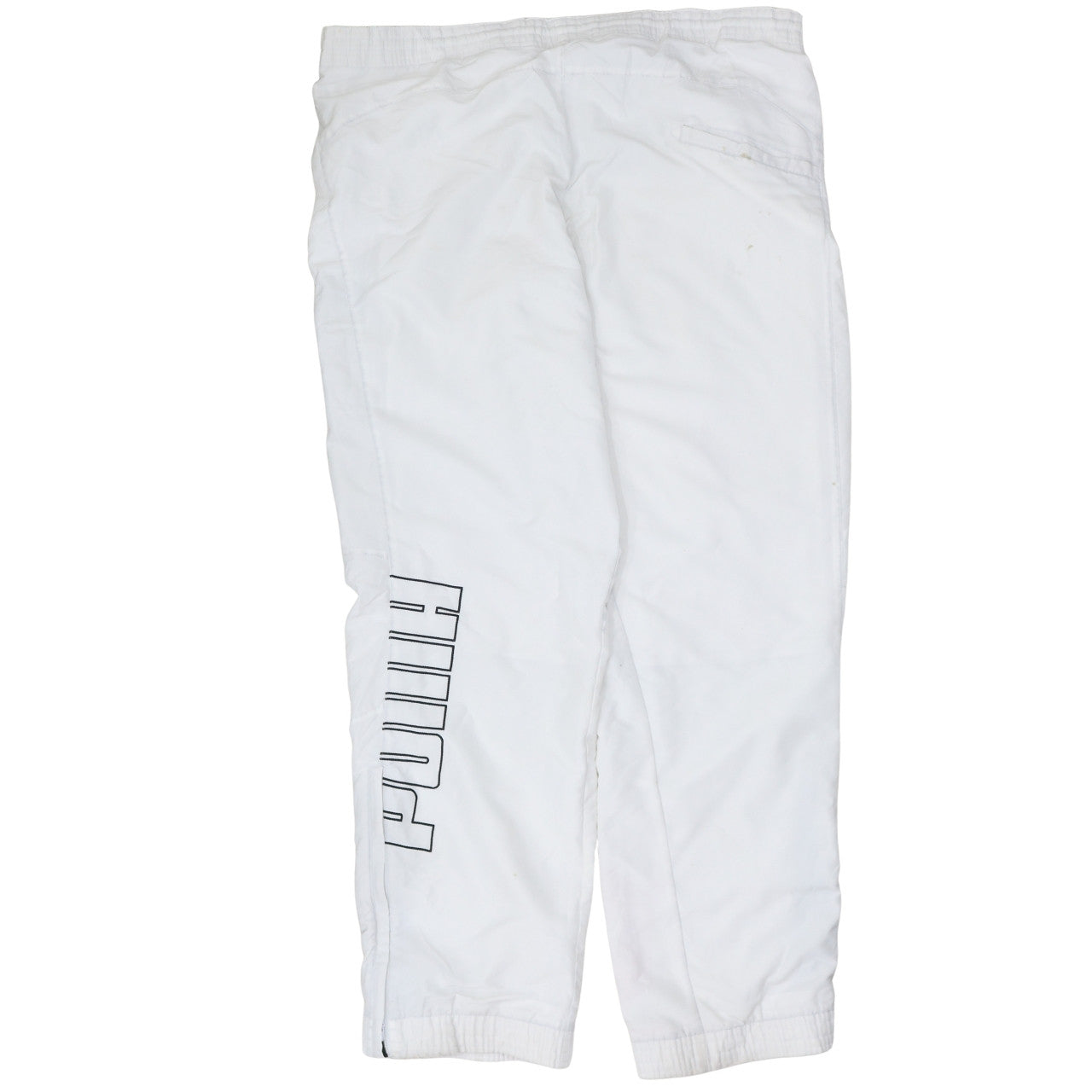 Puma Men's White Track Pants Size M Polyester Blend Elastic Waist