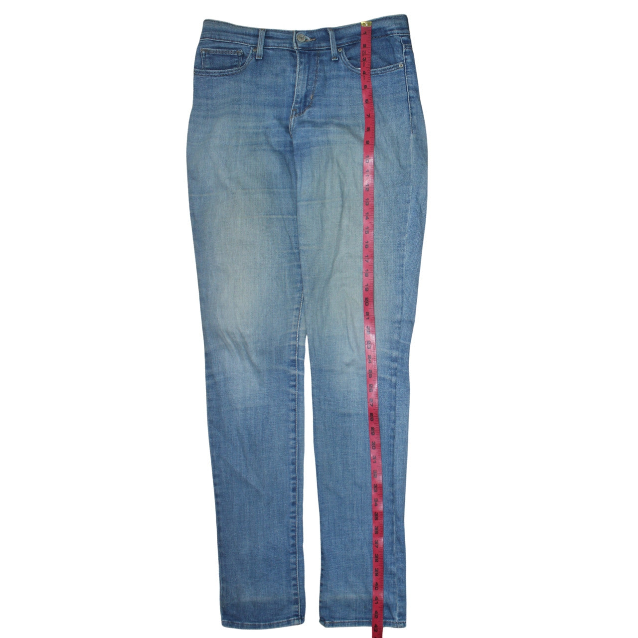 Levi's Women's Blue 28 Slim Stretch Mid Rise Straight Jeans
