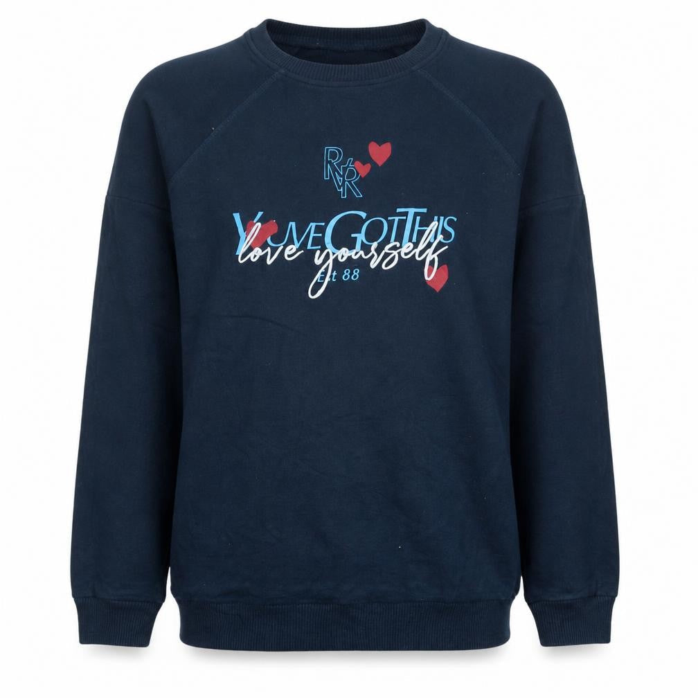 River Island Men’s Blue Pullover Sweatshirt S Love Yourself Graphic