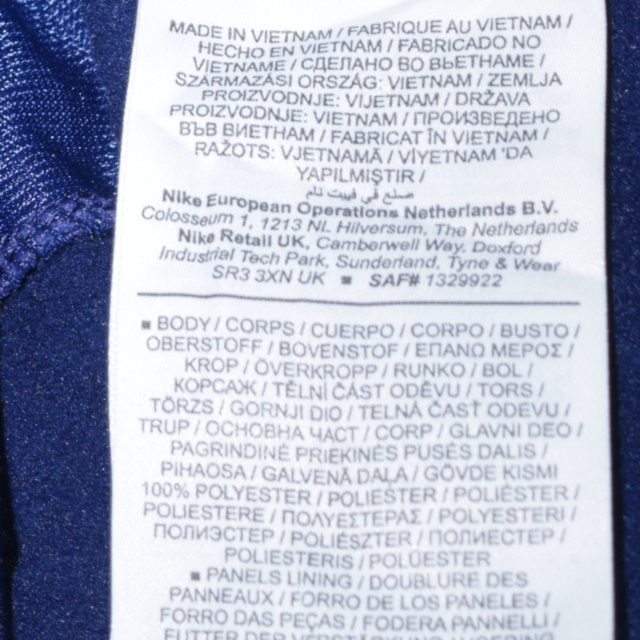 Nike Men's Blue Therma-Fit Quarter Zip Quilted Sweatshirt Size S