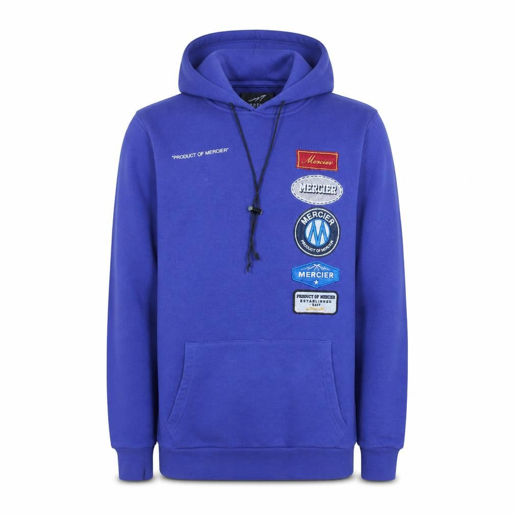 Mercier Men's Blue XS Pullover Embroidered Logo Hoodie