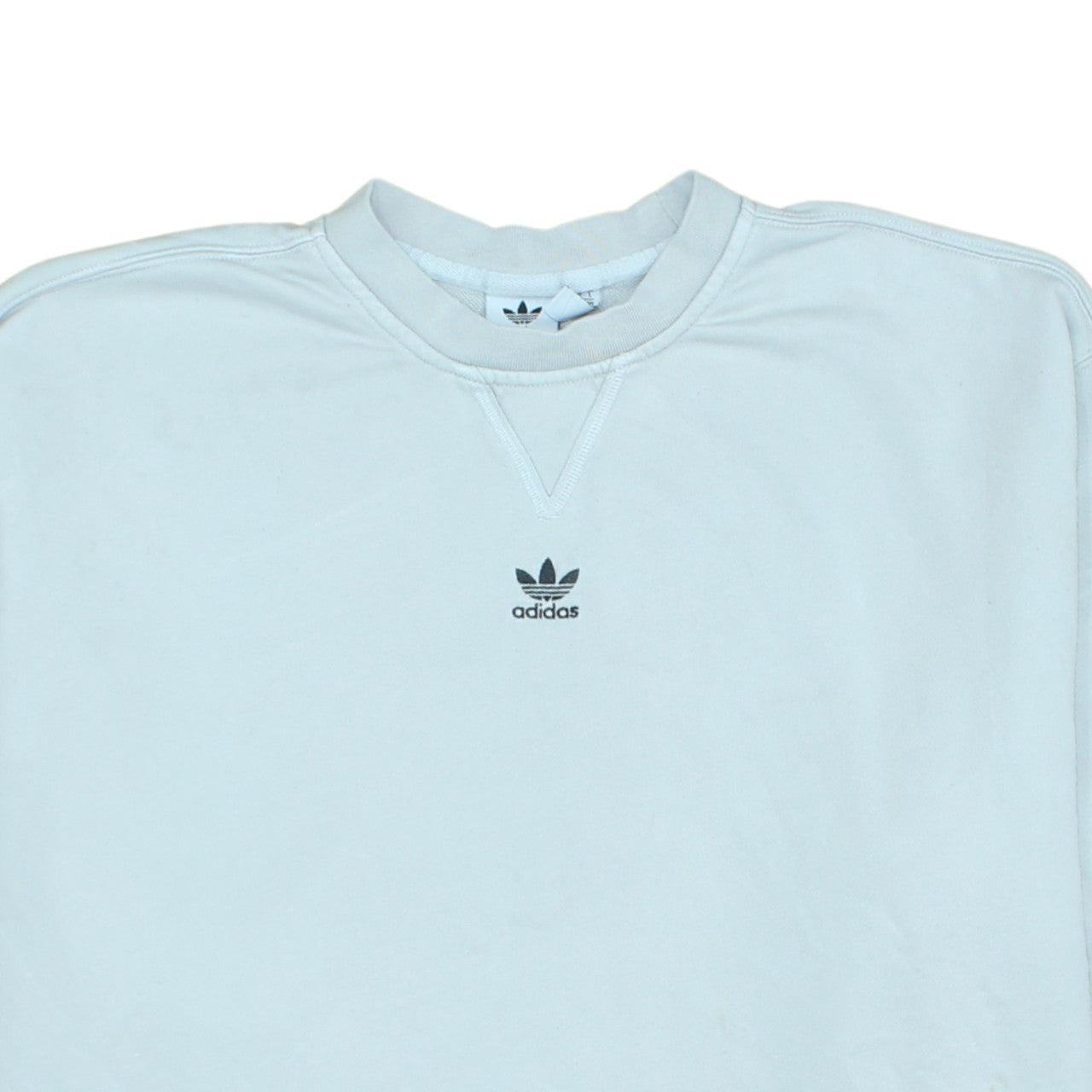 Adidas Women Light Blue Crew Neck Sweatshirt Size 20 Cotton Blend