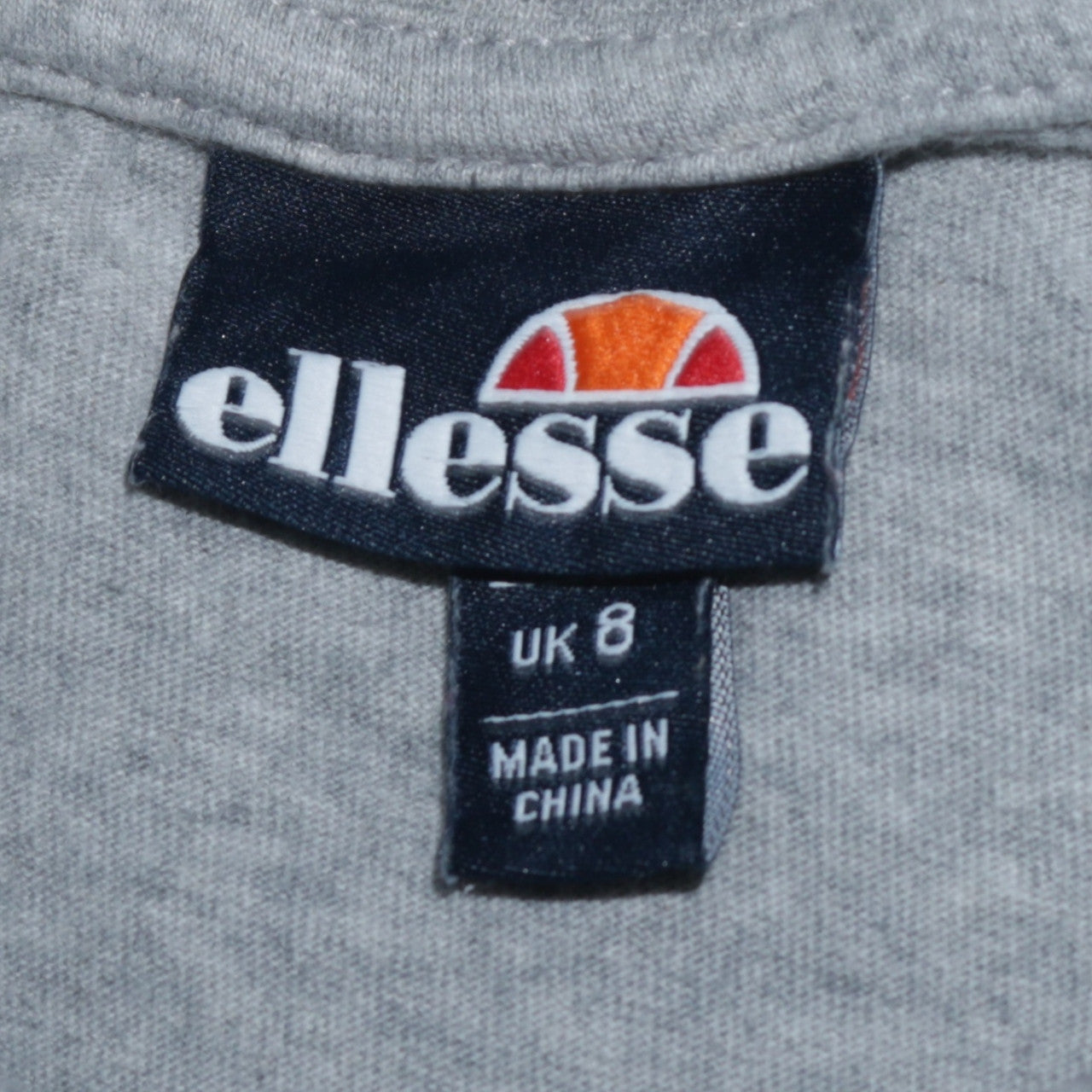 Ellesse Womens Grey Logo Basic T-Shirt UK 8 Short Sleeve Cotton