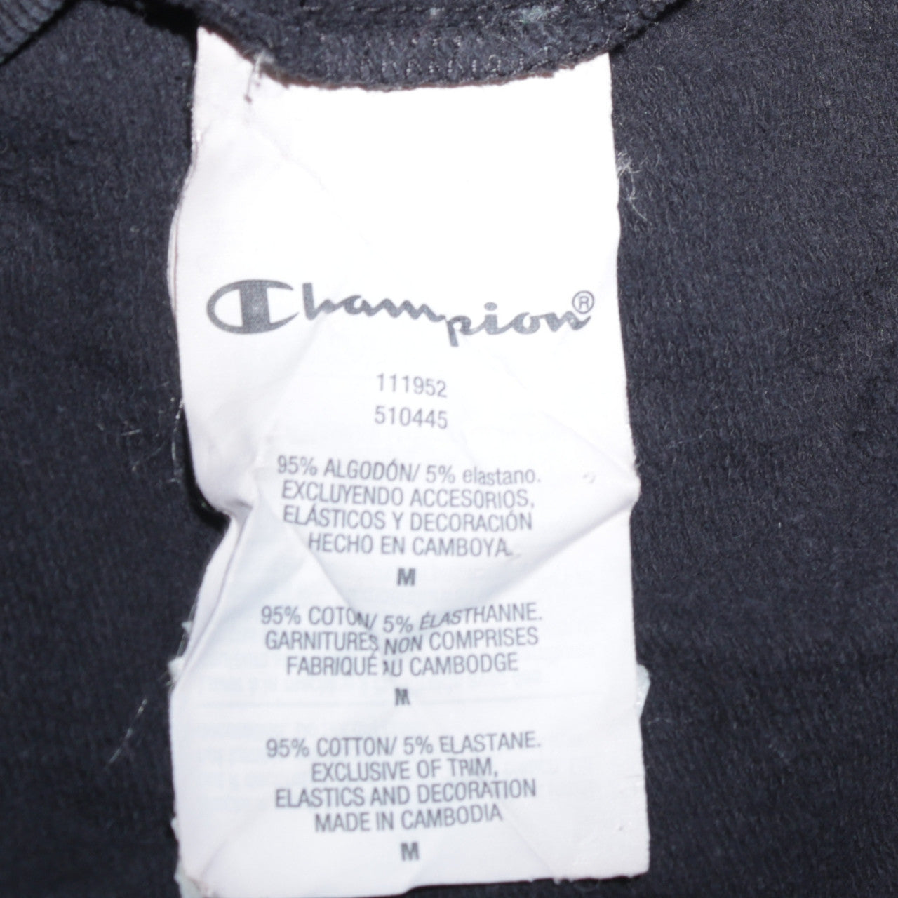 Champion Men Black Pullover Hoodie Medium Logo Fleece Sweatshirt