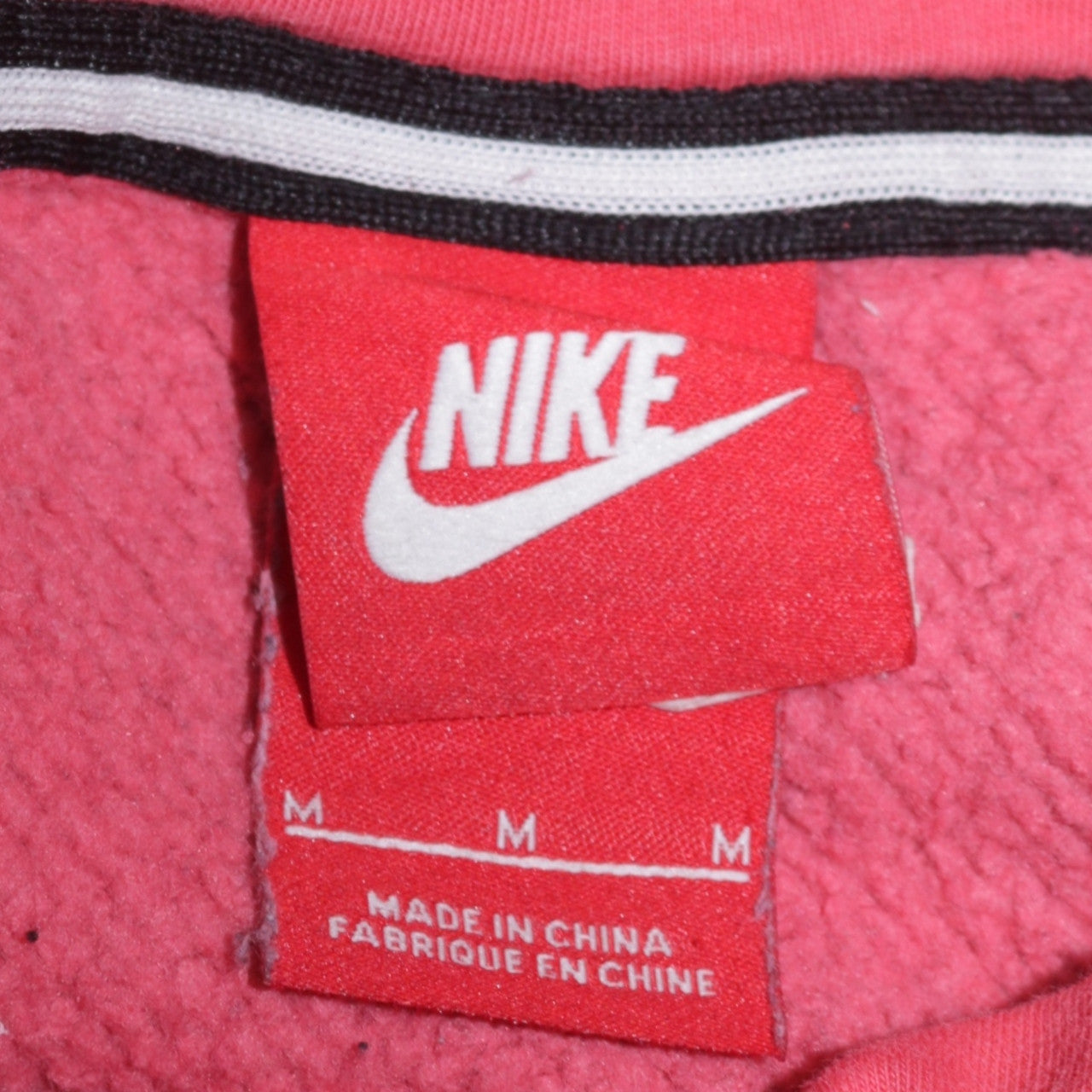 Nike Womens Pink Rhinestone Logo Pullover Hoodie Size M