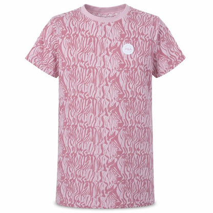 Front view of Fila girls’ pink animal print t-shirt dress 13-14 years casual jersey