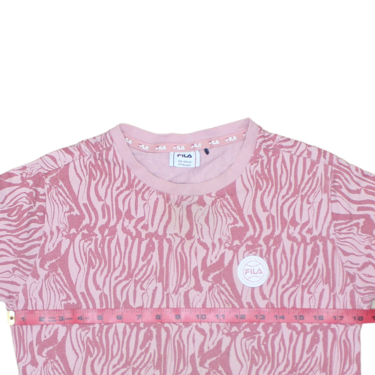 Fila Girls Pink Animal Print T-Shirt Dress 13-14 Years Casual Jersey
