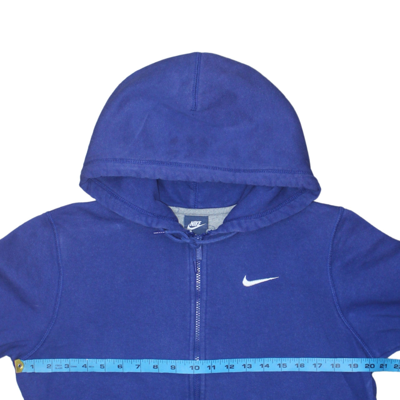 Nike Women Blue Full Zip Hoodie Small Cotton Blend Sportswear
