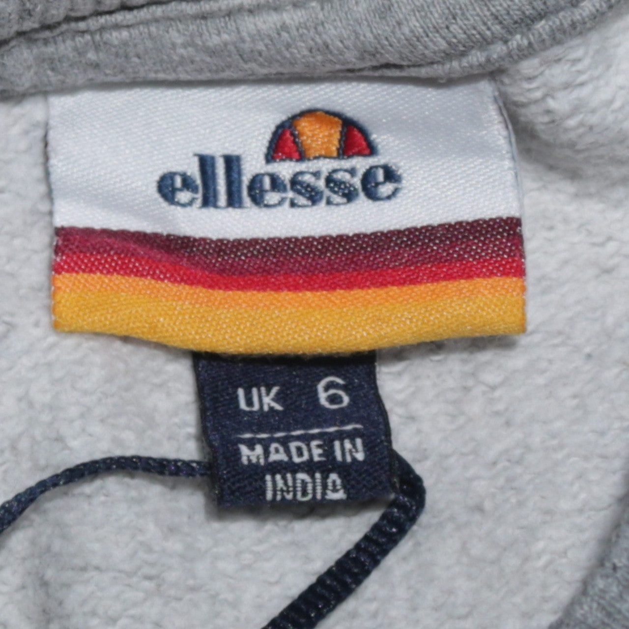 Ellesse Women Grey Logo Pullover Sweatshirt UK 6 Cotton Blend