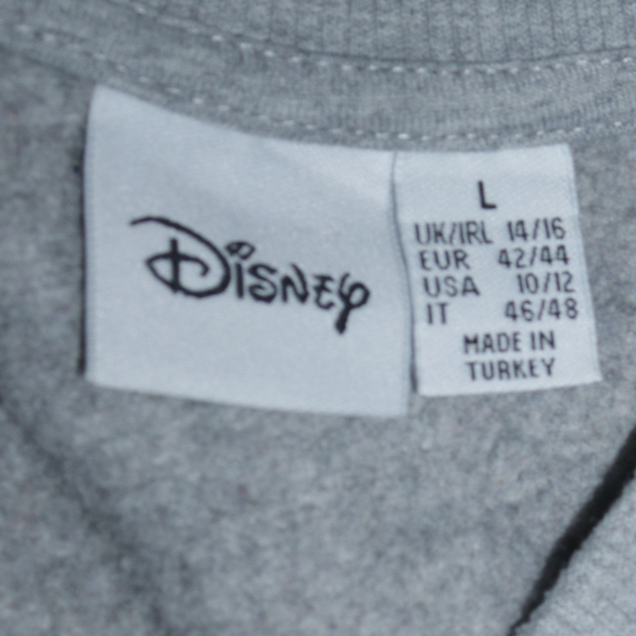 Disney Women's Grey Stitch Sweatshirt L Size 14/16 Pullover Jumper