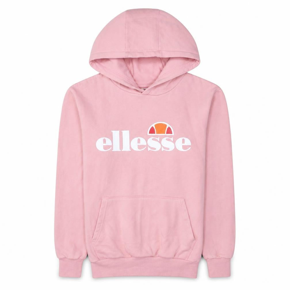 Ellesse Womens Pink Pullover Hoodie UK 10 Graphic Logo Sweatshirt
