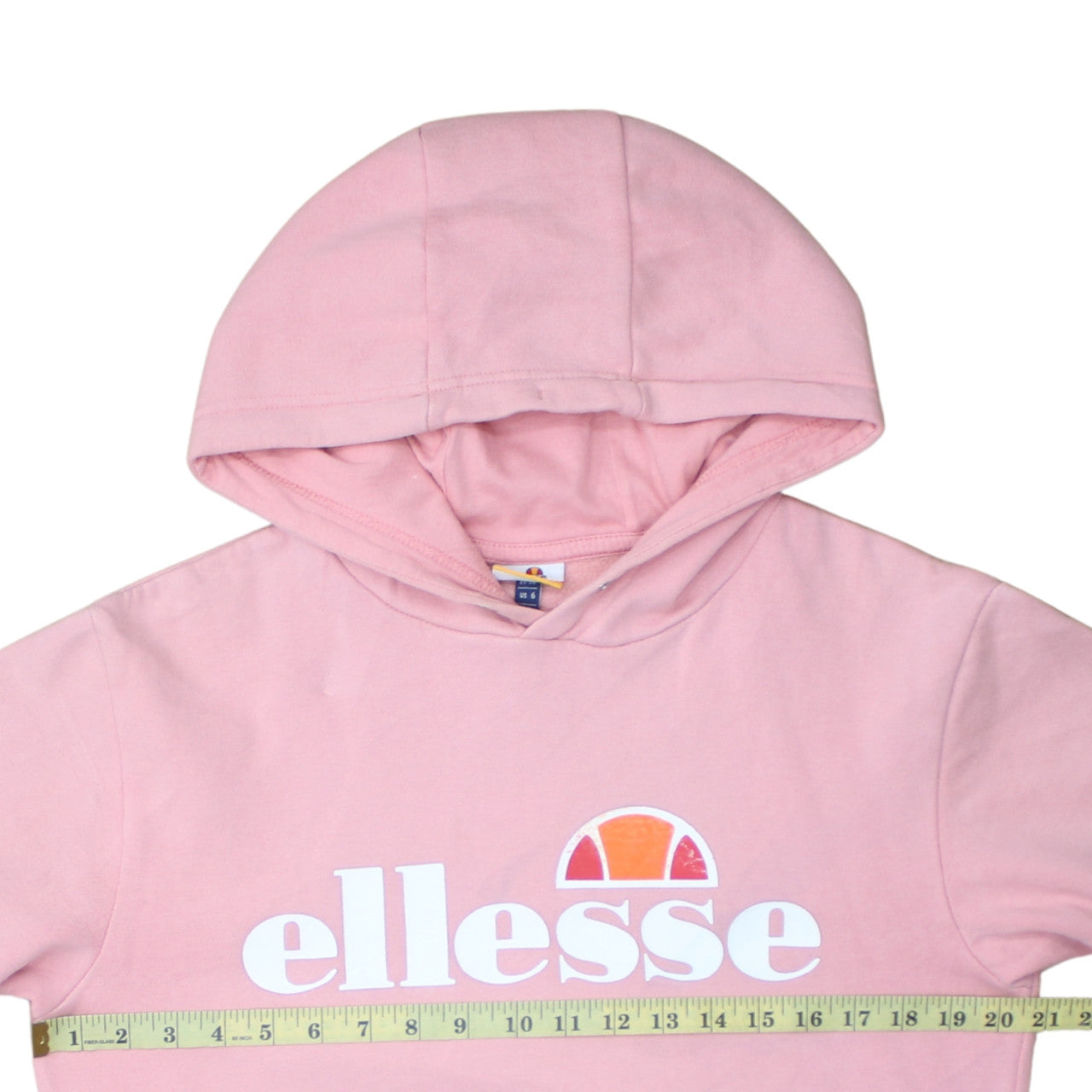 Ellesse Womens Pink Pullover Hoodie UK 10 Graphic Logo Sweatshirt