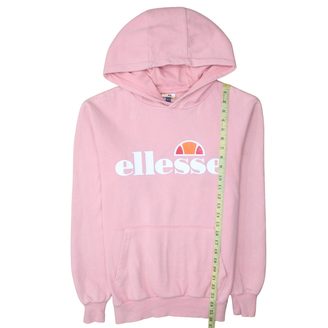 Ellesse Womens Pink Pullover Hoodie UK 10 Graphic Logo Sweatshirt