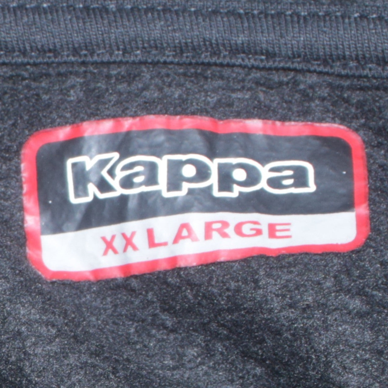 Kappa Mens Black Pullover Hoodie 2XL Logo Fleece Sweatshirt
