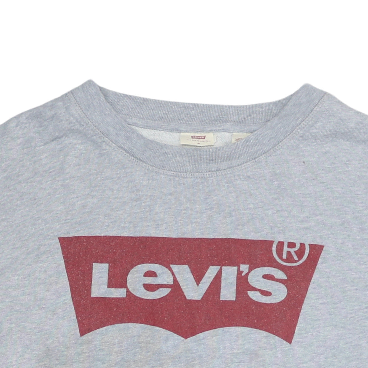 Levi's Men's Grey Logo Crew Neck Pullover Sweatshirt Size M