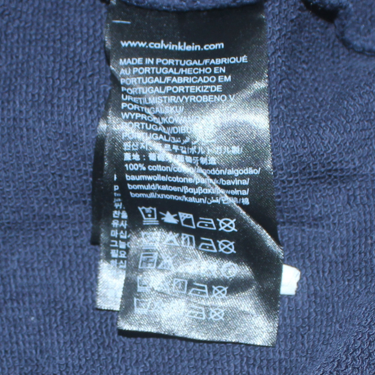 Calvin Klein Jeans Men's Blue Logo Crew Neck Cotton Sweatshirt M